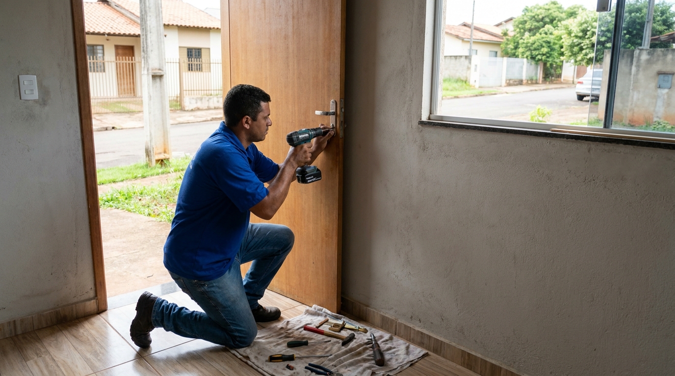 Instalação de Fechadura Residencial profissional no Guanandi, Campo Grande‑MS